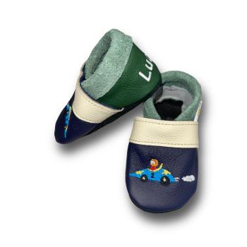 Lauflernschuhe Autorennen blau grün