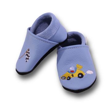 Krabbelschuhe Autorennen Zielflagge