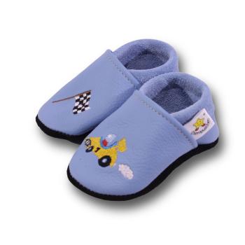 Krabbelschuhe Autorennen Zielflagge