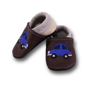Krabbelschuhe kleines blaues Auto