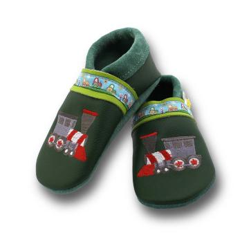 Krabbelschuhe Zug und Webband