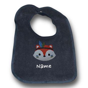 Kapuzenbadetuch Fuchs auf blau