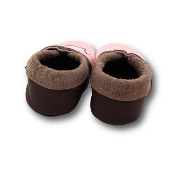 Lederpuschen Krone rosa