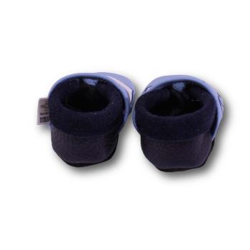 Lederpuschen Krone blau