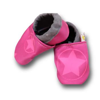 Vegane Schuhe Sterne auf Neon pink