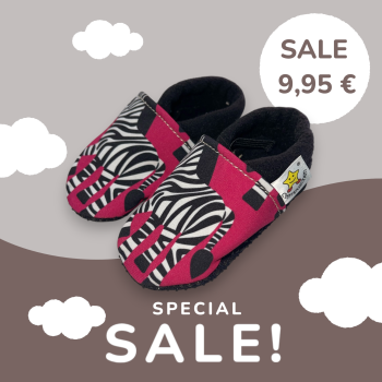 Vegane Krabbelschuhe ZEBRA