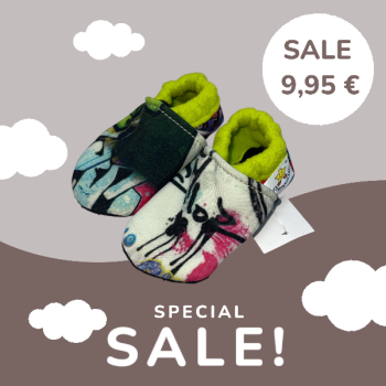 Vegane Krabbelschuhe GRAFFITI