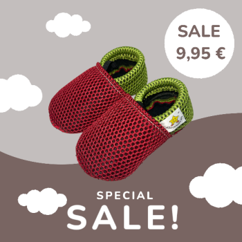 Vegane Netzgewebe Hausschuhe ROT-GRÜN