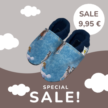 Vegane Krabbelschuhe PFERDE