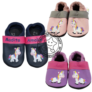 Lederpuschen Einhorn T403