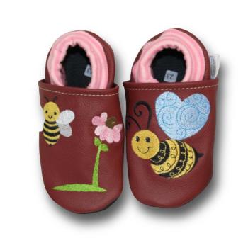 Krabbelschuhe Biene mit Softbündchen