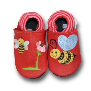Krabbelschuhe Biene mit Softbündchen