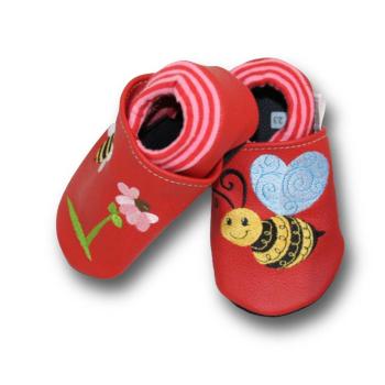 Krabbelschuhe Biene mit Softbündchen