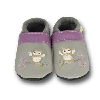 Krabbelschuhe Eule auf dem Ast