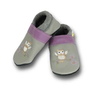 Krabbelschuhe Eule auf dem Ast