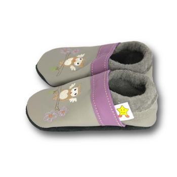 Krabbelschuhe Eule auf dem Ast