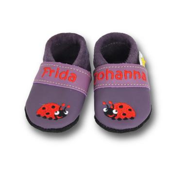 Lauflernschuhe Marienkäfer auf lila