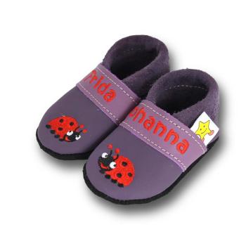 Lauflernschuhe Marienkäfer auf lila