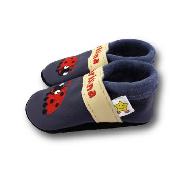Lauflernschuhe Marienkäfer auf blau