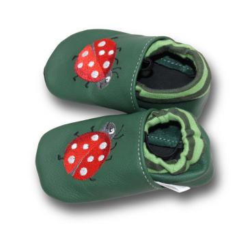Krabbelschuhe Marienkäfer mit Softbündchen