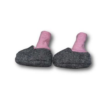 Preview: Walk-Baby-Schlupfi Wollwalk grau meliert