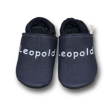 Krabbelschuhe blau mit Softbund