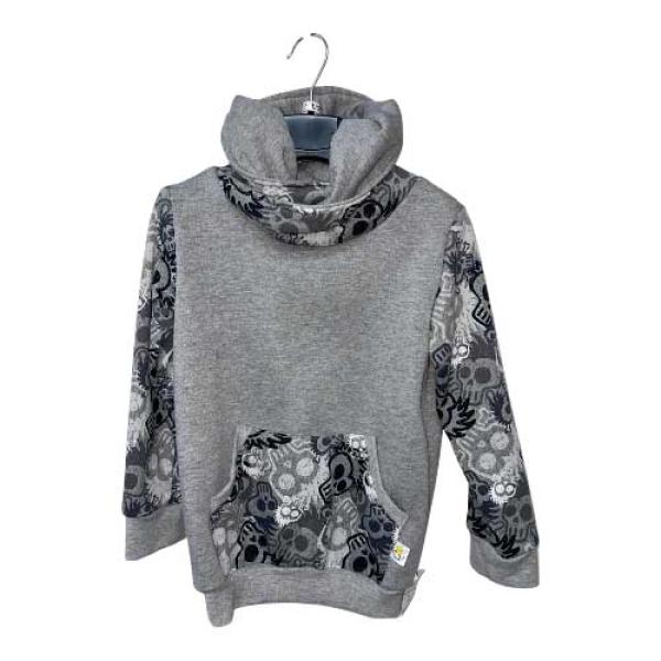 Pulli mit Tasche & Kapuze Totenkopf