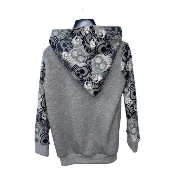 Pulli mit Tasche & Kapuze Totenkopf