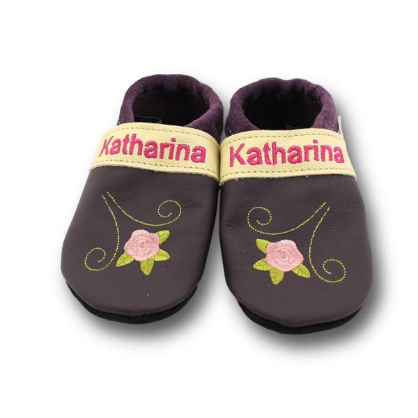 Krabbelschuhe mit Rose