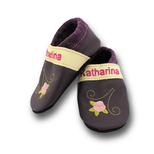 Krabbelschuhe mit Rose