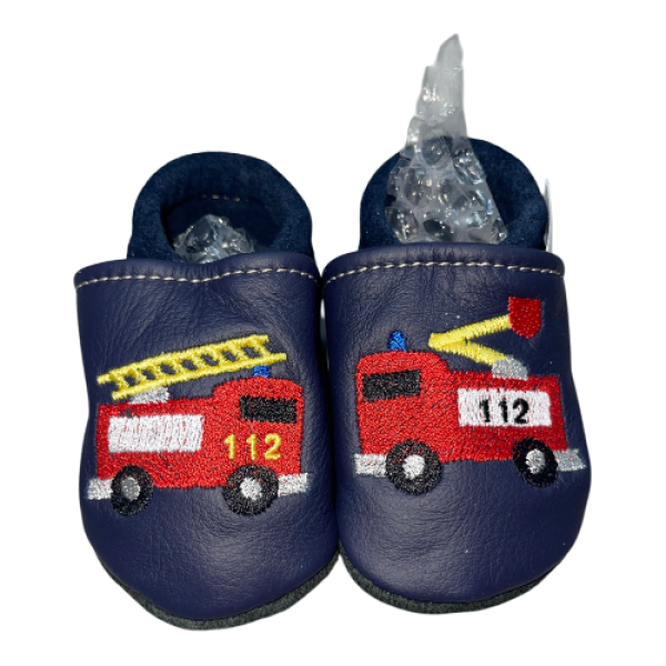 Lauflernschuhe Feuerwehr auf dunkelblau
