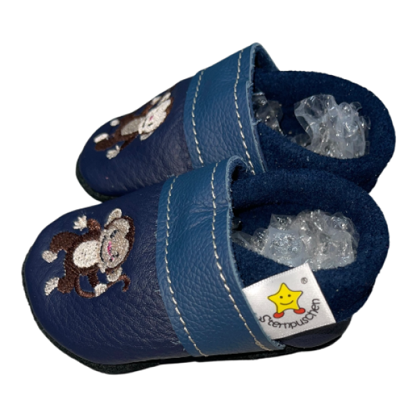 Lauflernschuhe Affe auf dunkelblau