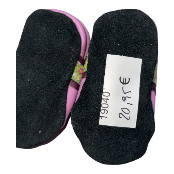 Lauflernschuhe flieder mit Webband Blumen auf dunkellila