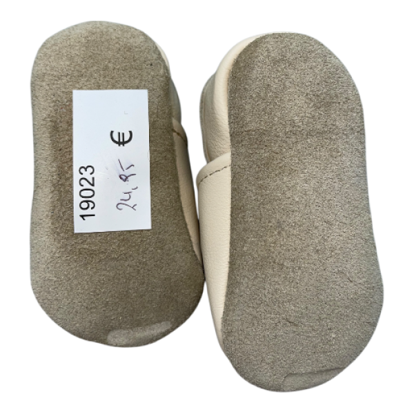 Krabbelschuhe Taufe in beige