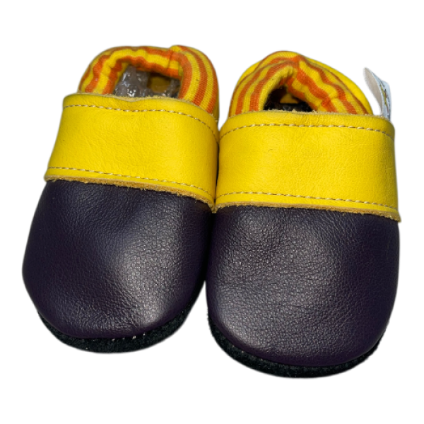 Lederschuhe schwarz und gelb mit Softbund