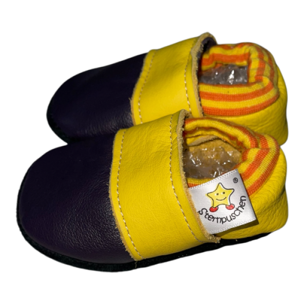 Lederschuhe schwarz und gelb mit Softbund