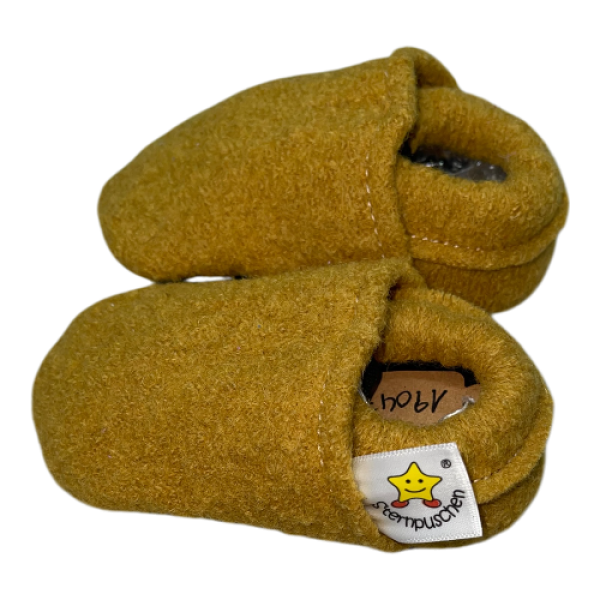 Wollwalkpuschen in senf