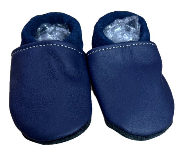 Krabbelschuhe Uni dunkelblau