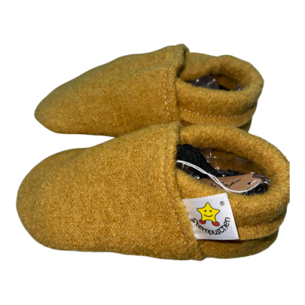 Wollwalkpuschen in senf