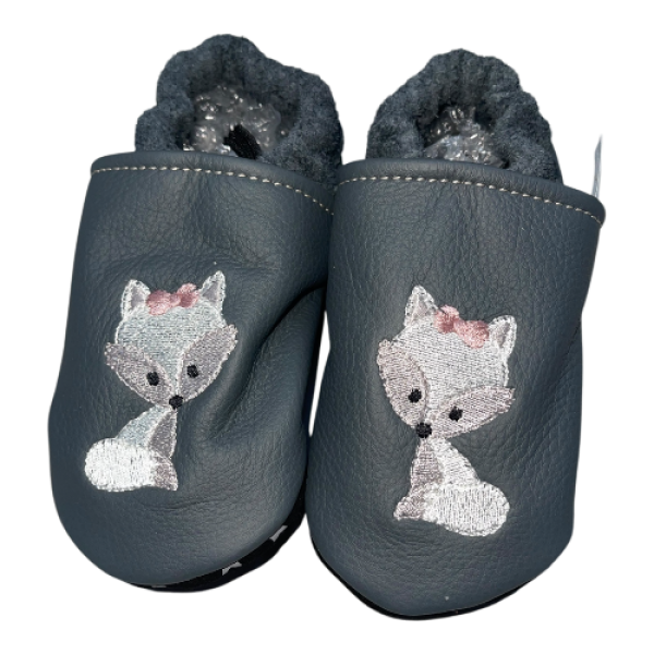 Lauflernschuhe Fuchs auf grau mit Stoppy