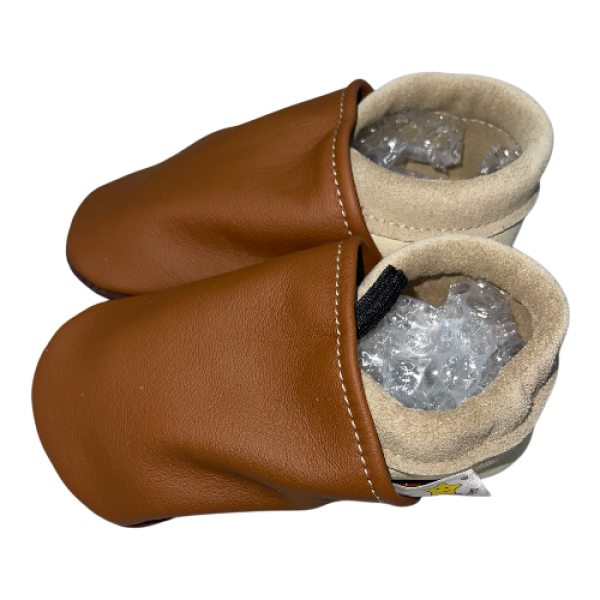 Krabbelschuhe in braun/beige