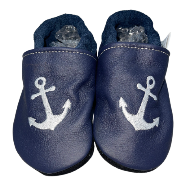 Krabbelschuhe Anker auf blau