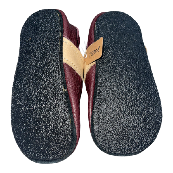Krabbelschuhe in bordeaux mit Gummisohle Safety