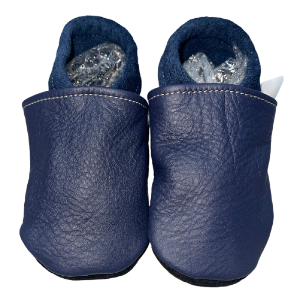 Lederpuschen in blau