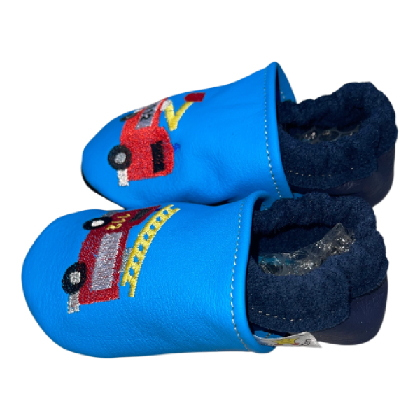 Lauflernschuhe Feuerwehr auf taubenblau