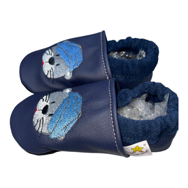 Lederpuschen Otter auf blau