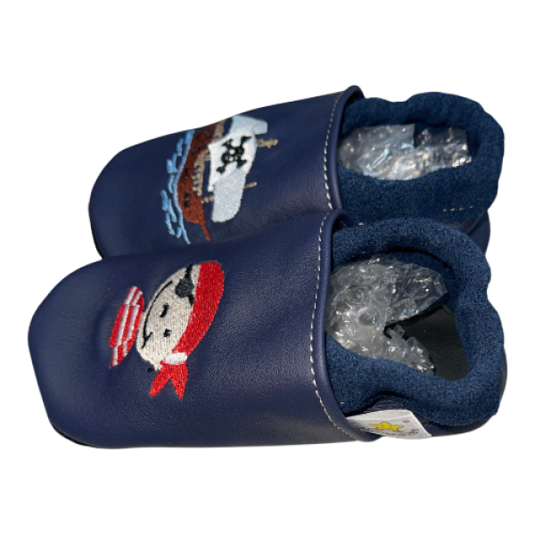 Lauflernschuhe Pirat & Schiff auf blau