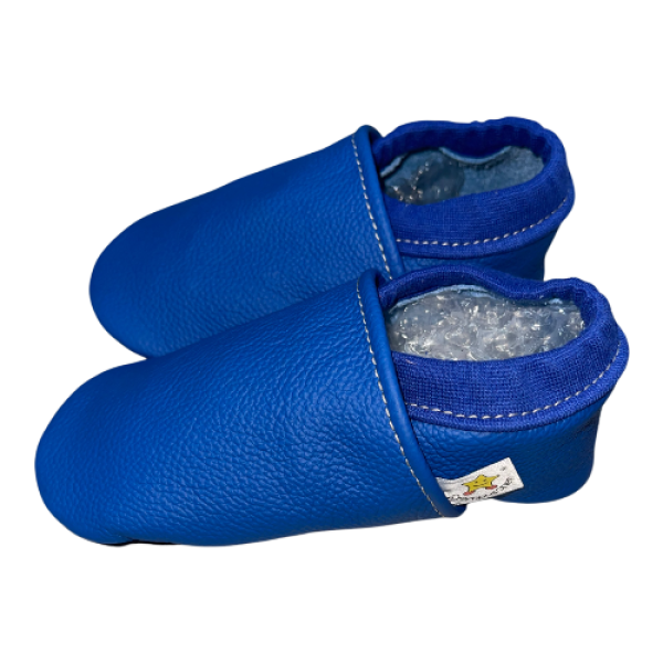 Lederpuschen in blau