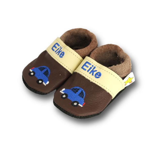 Lederpuschen kleines blaues Auto