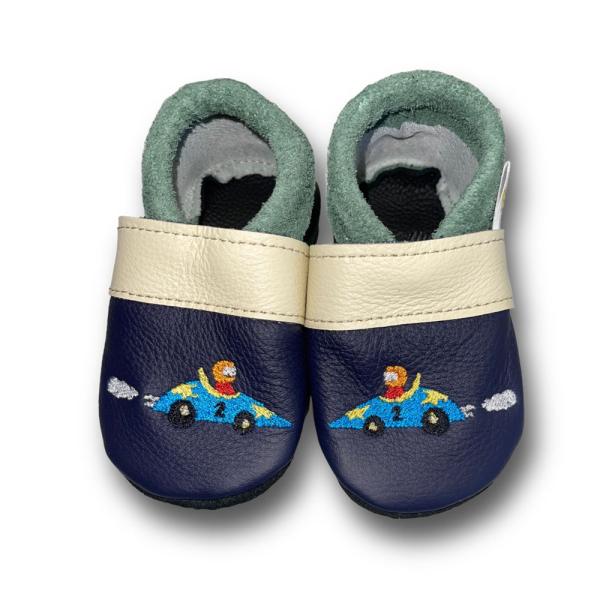 Lauflernschuhe Autorennen blau grün